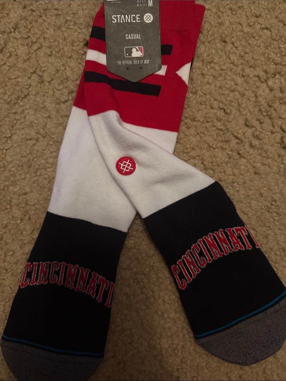Stance Cincinnati Red, Black & White Crew Socks